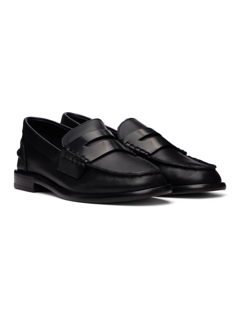 RAG AND BONE NEW-YORK CARTER Black Leather Penny Loafers SZ 35/5